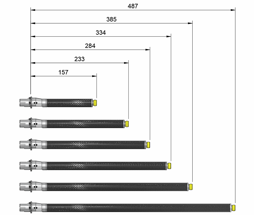 Cañon externo Retro arms 10" CNC 3K-Carbono AR15 con sistema de sujeción camara de hop up