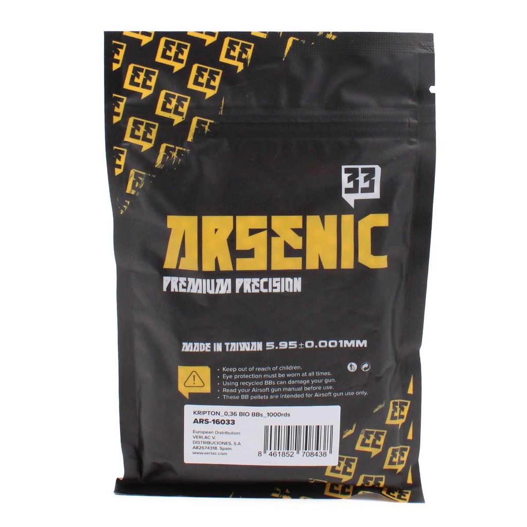 BOLAS BBS ARSENIC KRYPTON BIO 0.36G 1000RDS BLANCA