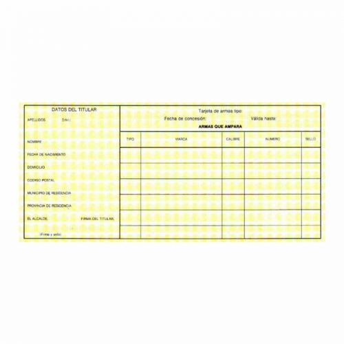 Tarjeta amarilla de registro