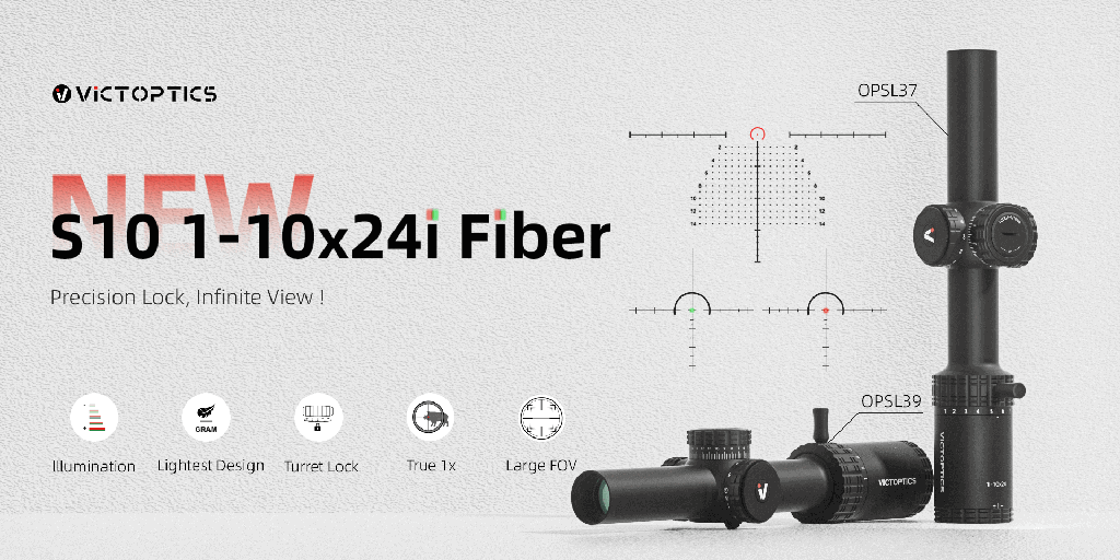 Visor LPVO VictOptics S10 1-10x24i Fiber - Negro