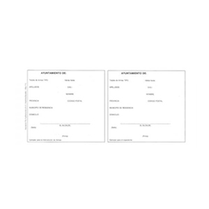 Tarjeta blanca de registro