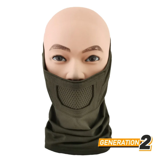 [a3009] Balaclava Face Warrior Plus - Cygnus - Ranger Green